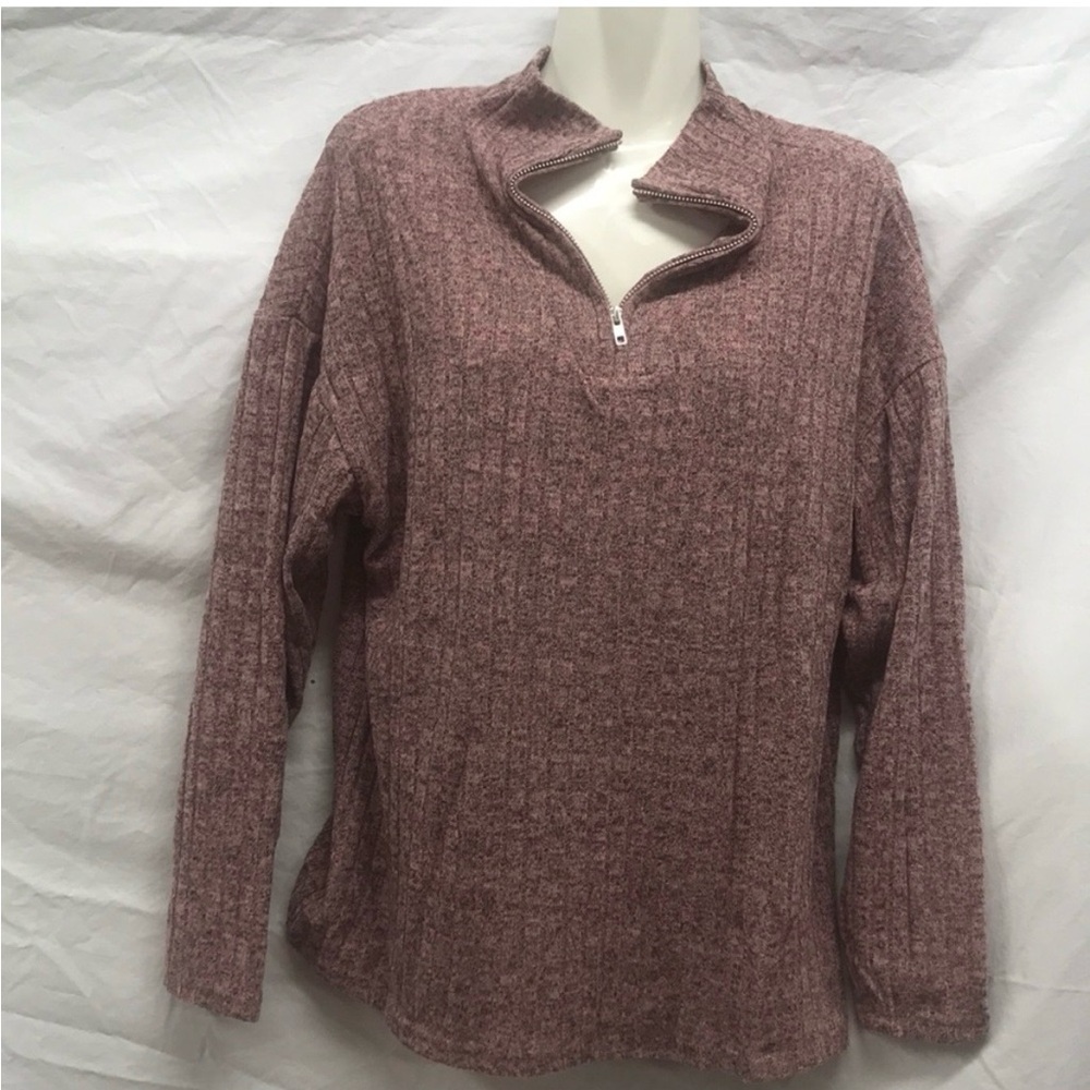 Cozy Pink Half-Zip Sweater